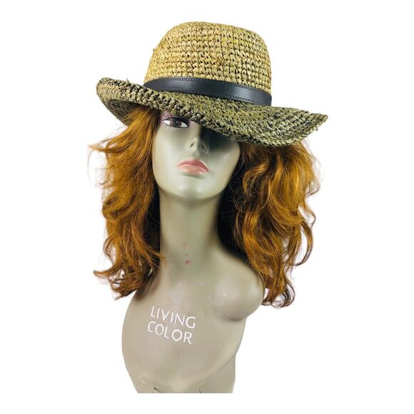 3995 Dockers Straw Hat Unisex OS Natural Fiber Summer Coastal Grandmother Beach - Picture 2 of 6